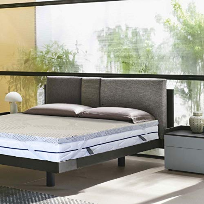 Sleepys Topper Materasso Correttore in Memory Foam Alto 5cm sfoderabile con Rivestimento in Fibra d’Argento Futon Ortopedico. (160×200)