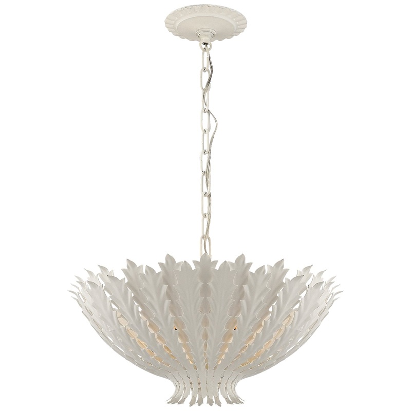 Three Light Chandelier from the Hampton Collection in Plaster White Finish by Visual Comfort Signature