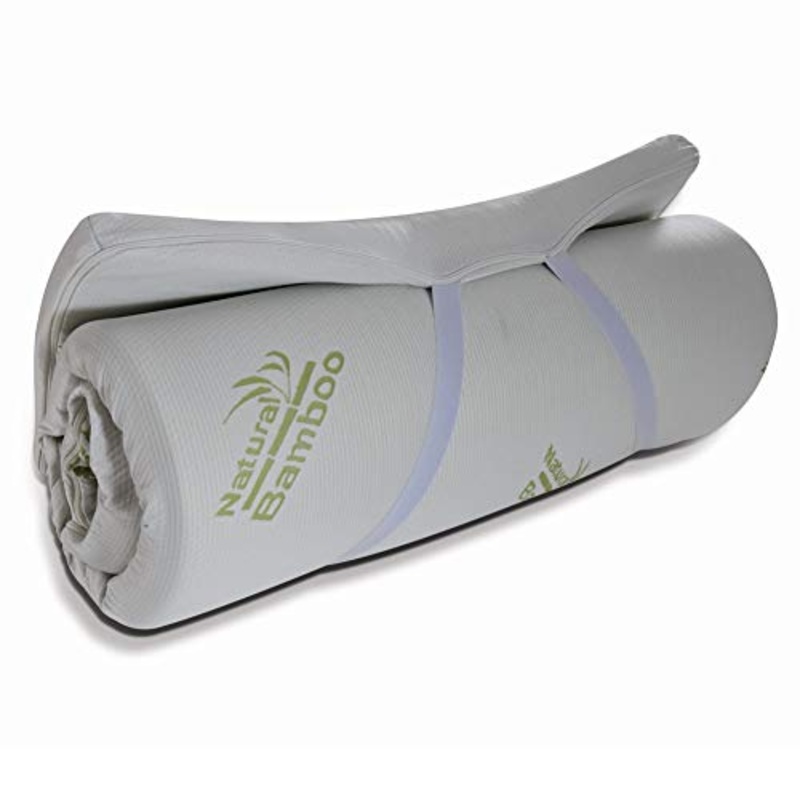 TOPPER con tessuto antiacaro, liscio, ANALLERGICO, H5cm in morbido Visco Memory foam, CORRETTORE per MATERASSO o Sovramaterasso singolo 80×190