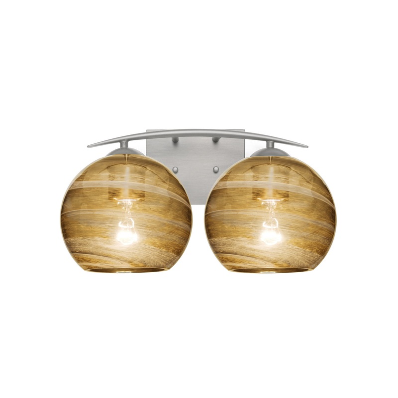 Two Light Vanity from the Jilly Collection in Satin Nickel Finish by Besa