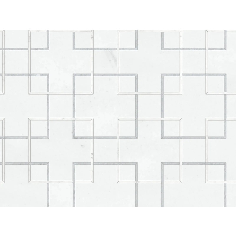 Utopio Schema Dove Honed Natural Stone Waterjet Mosaic