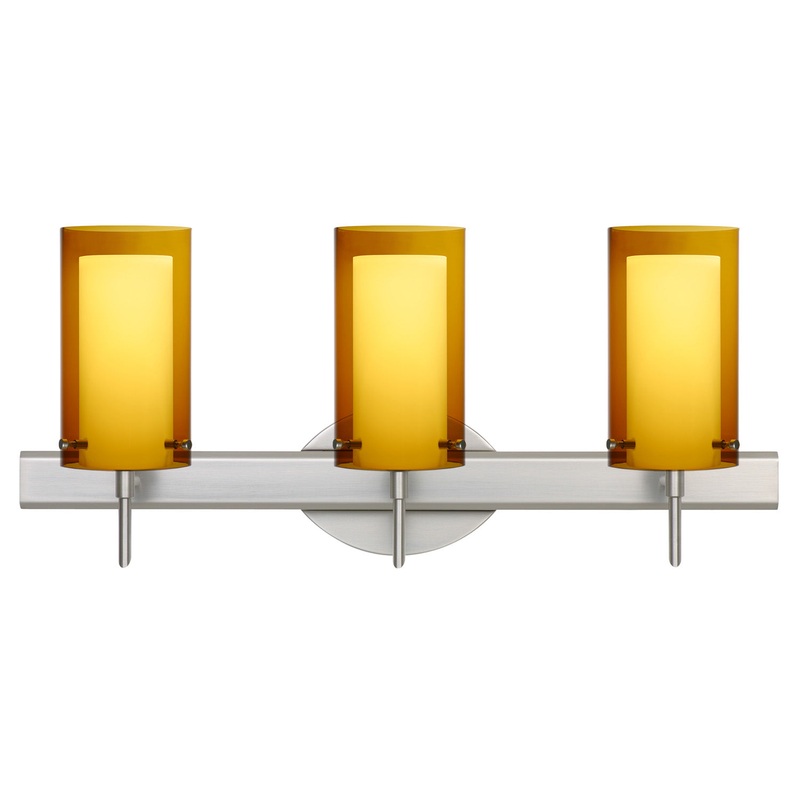 Besa 3SW-G44007-SN Pahu Three Light Wall Sconce Satin Nickel