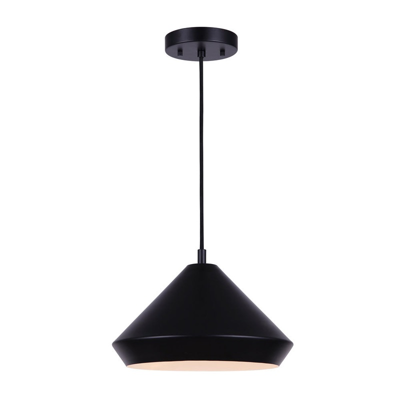 Canarm IPL1020A13BK Byck One Light Pendant Black