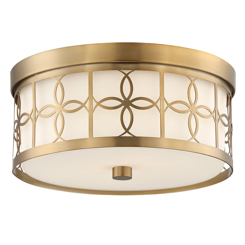 Crystorama ANN-2105-VG Anniversary Two Light Flush Mount Vibrant Gold
