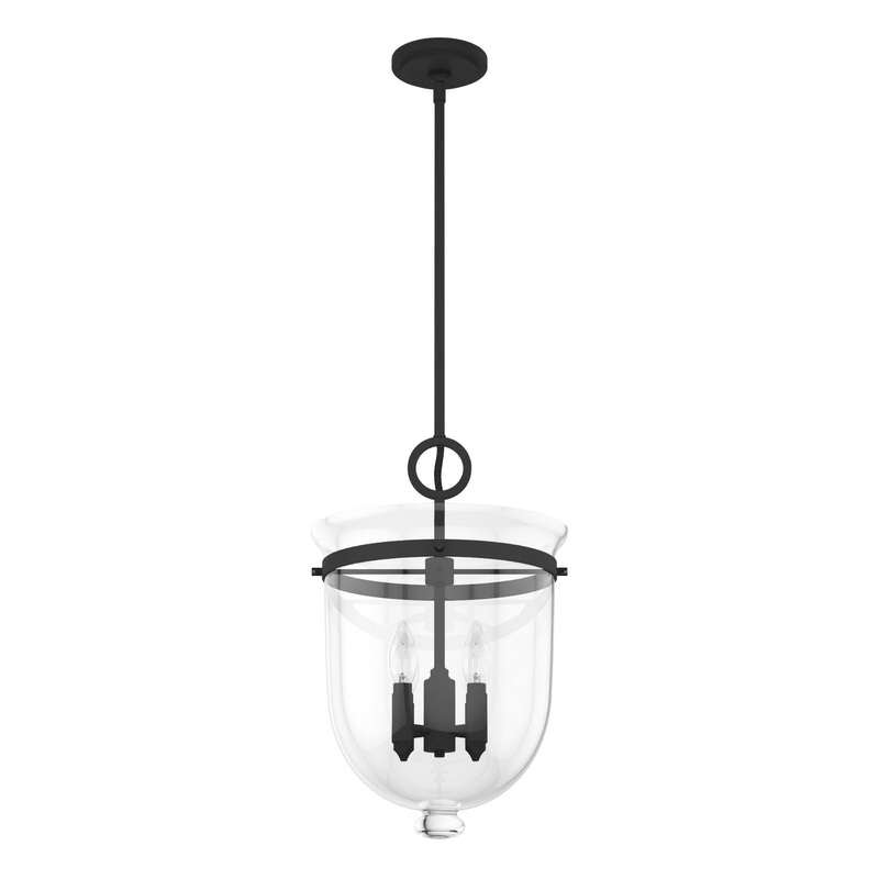 Four Light Pendant from the Belltown Collection in Natural Black Iron Finish by Hunter
