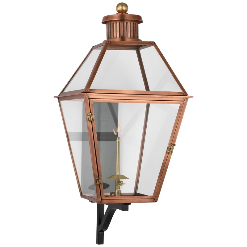 Gas Wall Lantern from the Stratford Gas Collection in Soft Copper Finish by Visual Comfort Signature