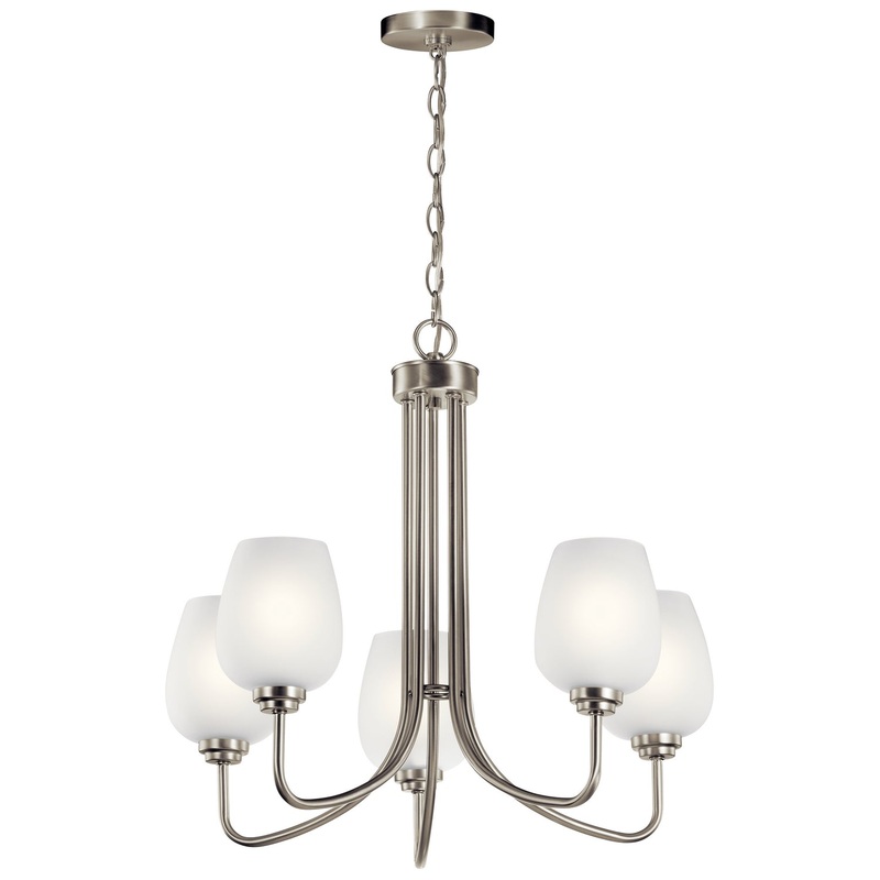 Kichler 44377NI Five Light Chandelier, Brushed Nickel