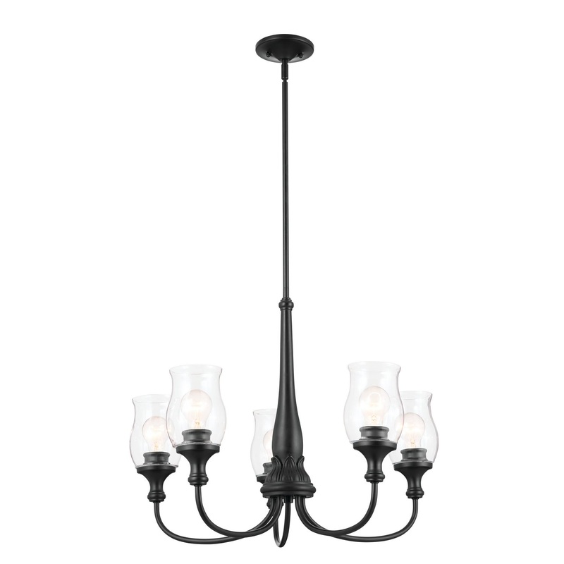 Kichler 52468BK Five Light Chandelier, Black