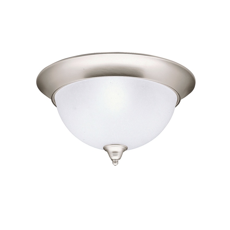 Kichler 8065NI Three Light Flush Mount, Brushed Nickel
