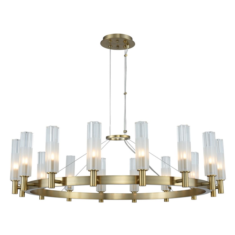 LED Chandelier from the Lorne Collection in Winter Brass Finish by Kalco
