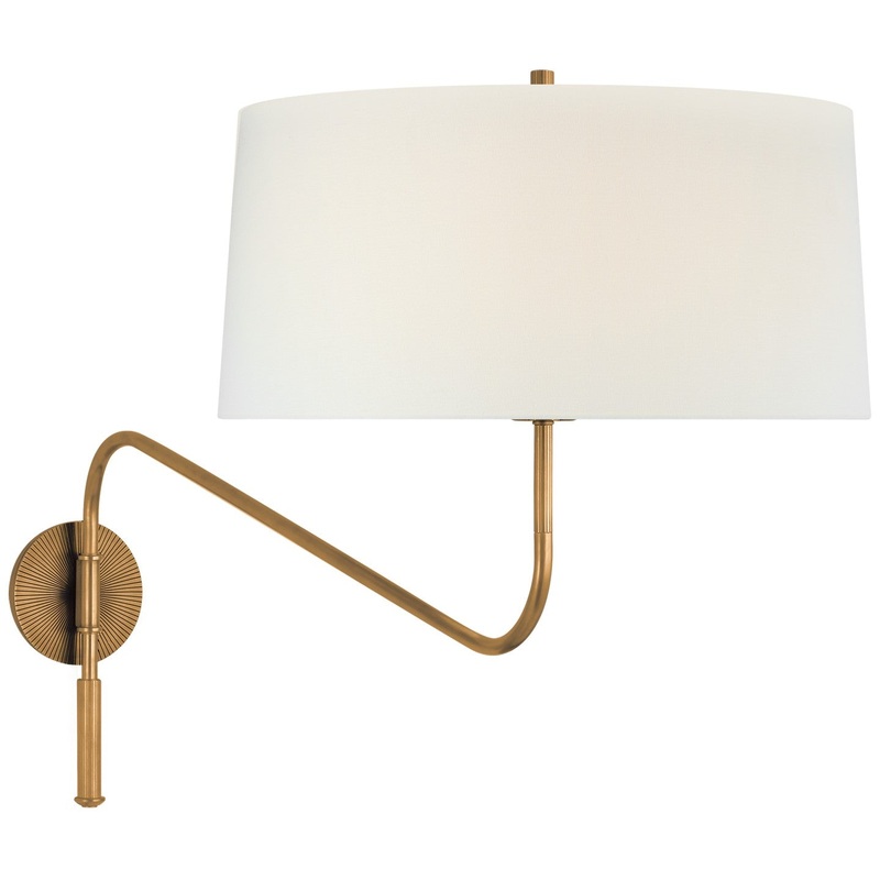 LED Swinging Wall Light from the Canto Collection in Hand-Rubbed Antique Brass Finish by Visual Comfort Signature