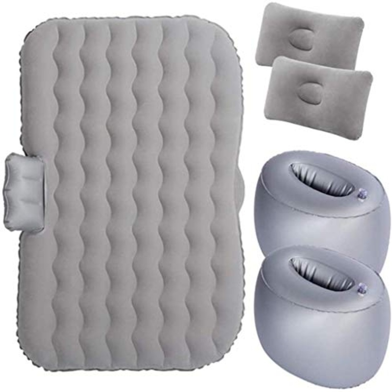 Lettino da viaggio Lettino da viaggio Sedile posteriore Air letto portatile Indoor Air Bed Car duplice uso materasso di aria ispessimento floccato materassino Con built-in funzione cuscino bagagli 5-2