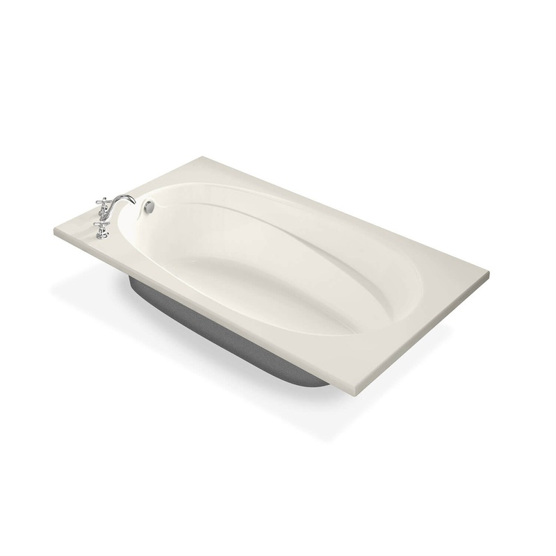 MAAX 100106-103-007 Talisman 71 x 42 Acrylic Drop-in End Drain Aeroeffect Bathtub in Biscuit