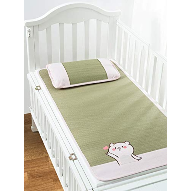 MBY Materassino in bamb, Neonato Bambino Bambino Scuola Materna Due Pezzi Stuoia di Paglia, Nessuna Tintura Nessuna Aggiunta Nessuna Formaldeide (Color : B, Size : 12060cm)