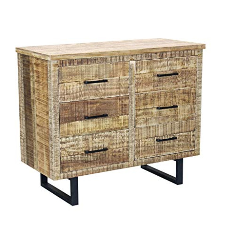 Milani Home s.r.l.s. cassettiera con Sei cassetti in Legno di Design Moderno per Salotto Cucina Sala da Pranzo cm 100x45x83 h