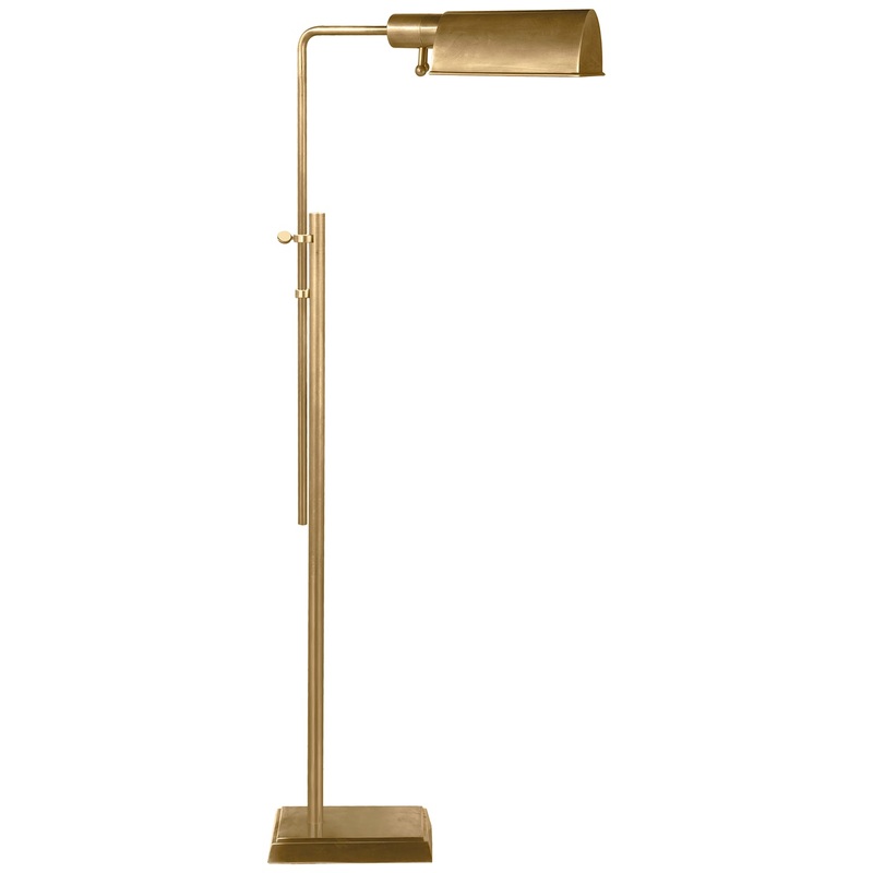 One Light Floor Lamp from the Pask Collection in Hand-Rubbed Antique Brass Finish by Visual Comfort Signature