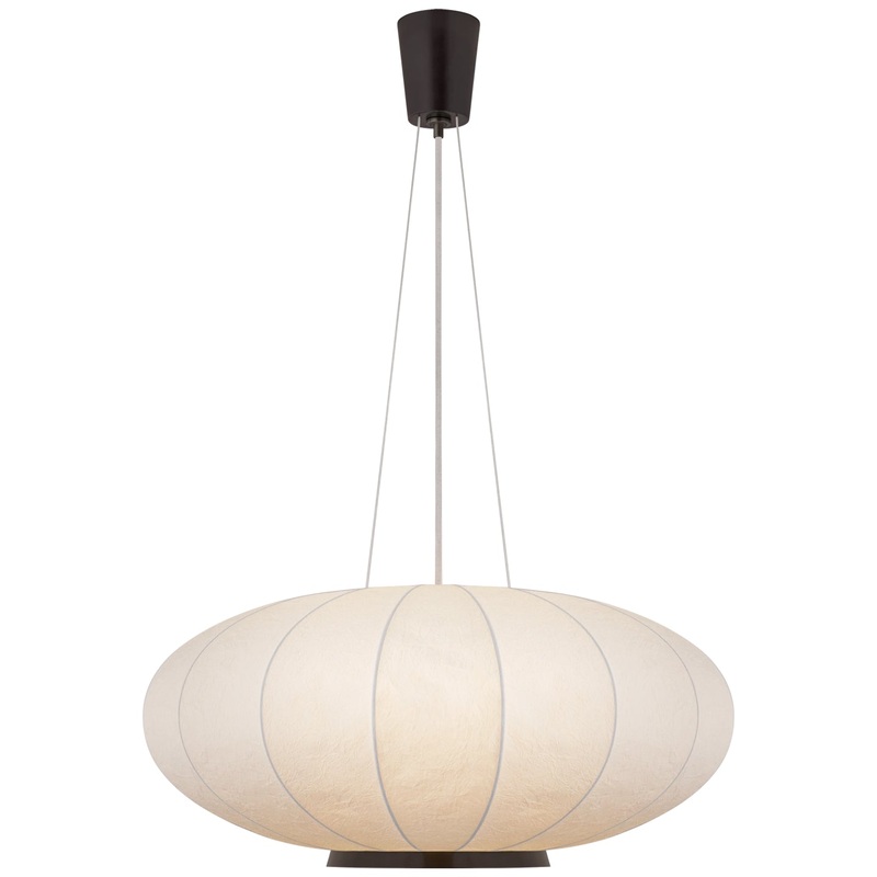 One Light Pendant from the Paper Moon Collection in Bronze Finish by Visual Comfort Signature