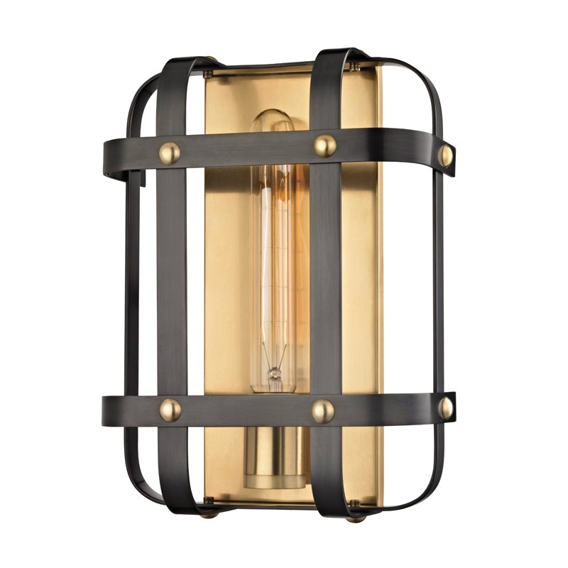 One Light Wall Sconce from the Colchester Collection in Aged Old Bronze Finish by Hudson Valley