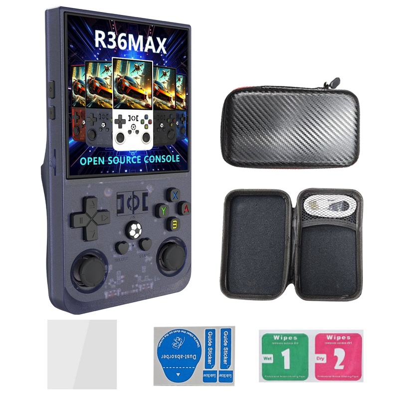 R36MAX Handheld Retro Game Console – 4.0 IPS Screen Open Source Linux 4000mAh Battery 30+ Emulators(grey)”