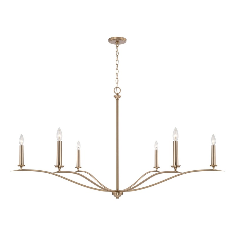 Six Light Chandelier from the Grady Collection in Matte Brass Finish by Capital Lighting