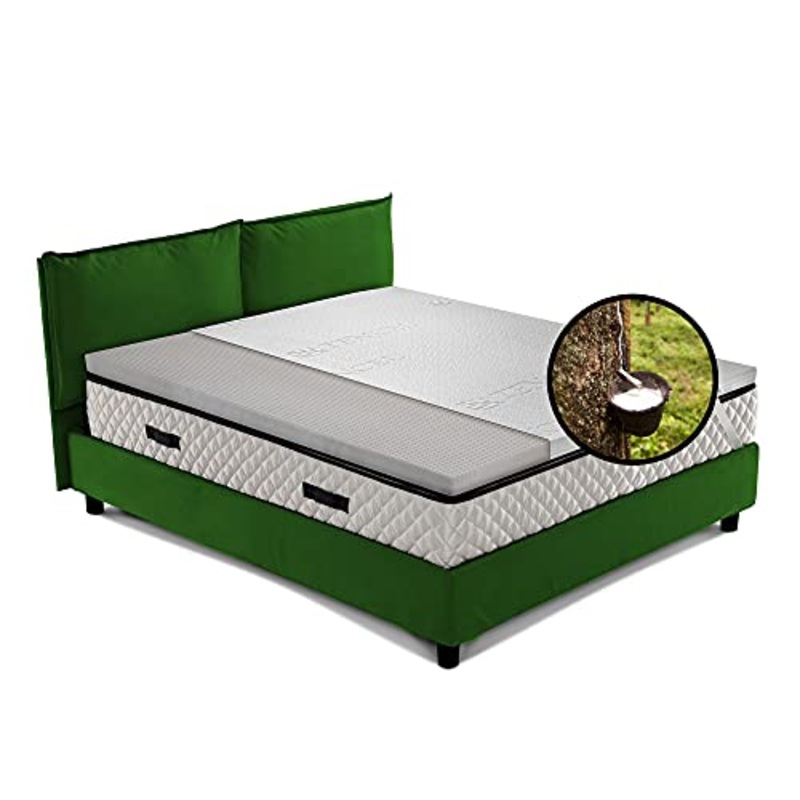 Topper, sopramaterasso in LATTICE NATURALE, Alto 4 cm con tessuto anallergico Tencel sfoderabile, Eco compatibile e termo regolatore – STAR NATURAL LATEX matrimoniale 160×200