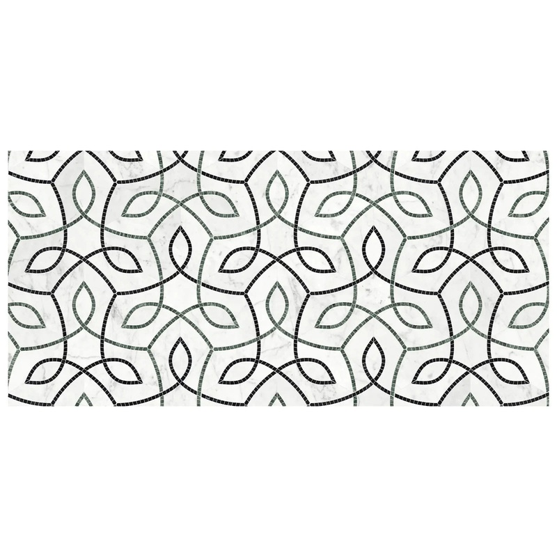 Utopio Vine Pine Honed W/ Polished Accents Natural Stone Waterjet Mosaic