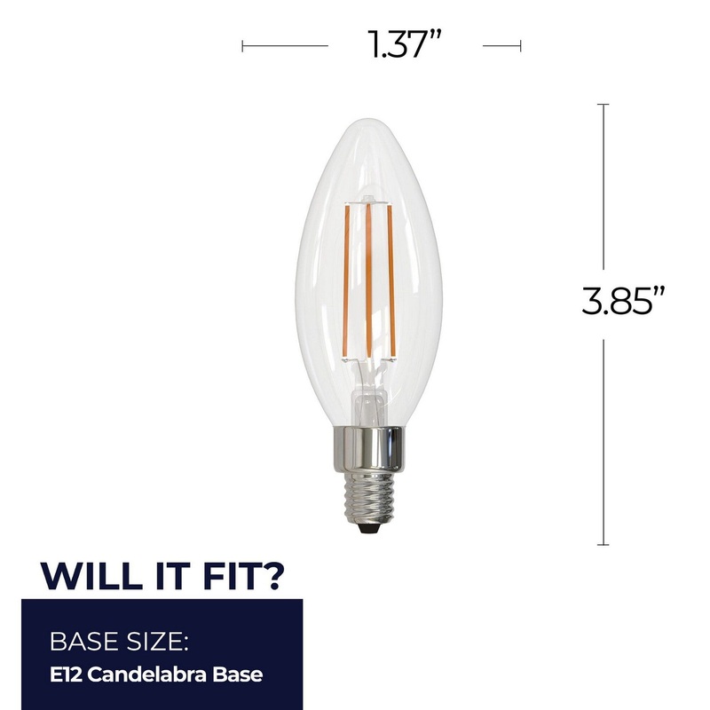 6.5 Watt B11 Clear, 750  Lumens, E12 base, 120 Volt Light Bulb by Bulbrite