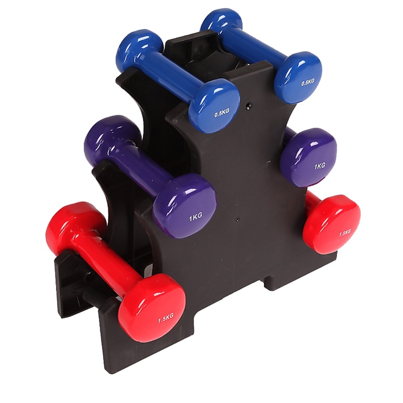 6-Piece Dumbbell Set with Rack