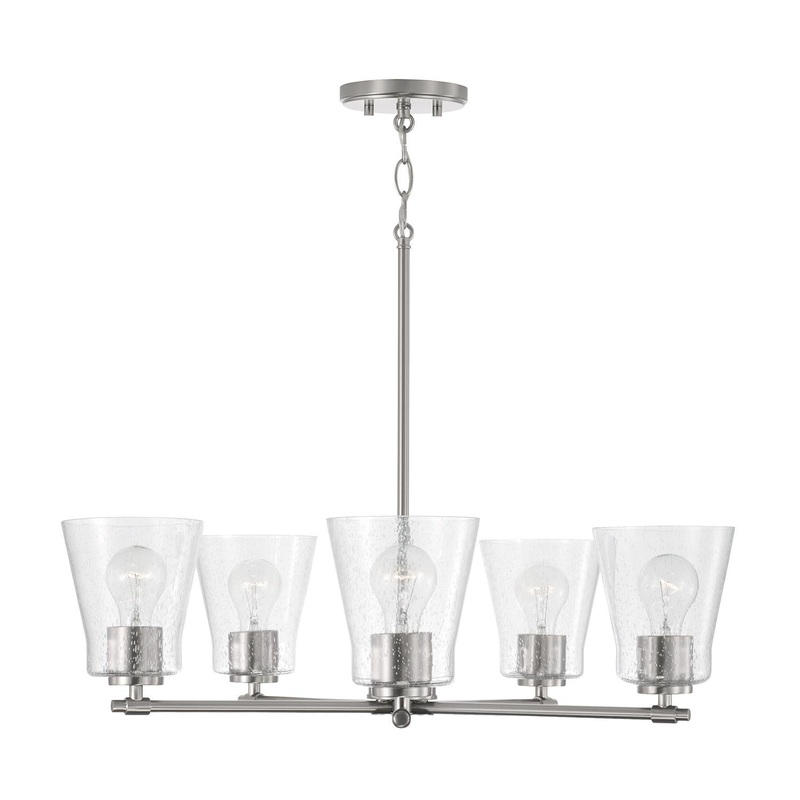 Capital Lighting 446951BN-533 Baker 5 Light Chandelier Brushed Nickel