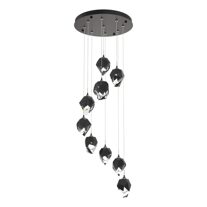 Chrysalis 9-Light Small Crystal Pendant Oil Rubbed Bronze Black Crystal (BP)