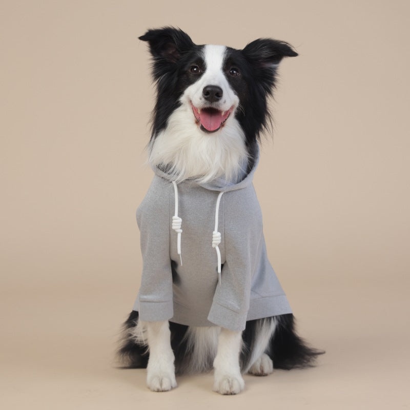 Grey Classic Dog Sweatshirt with Hood & Drawstrings – For Large Dogs (Size : 3XL)