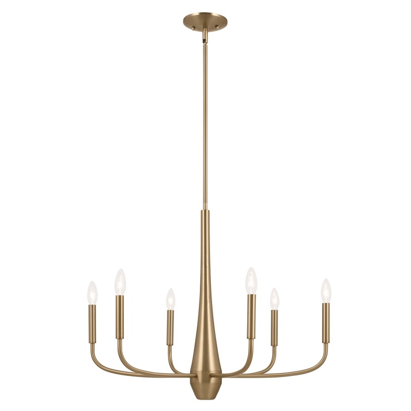 Kichler 52525CPZ Six Light Chandelier, Champagne Bronze