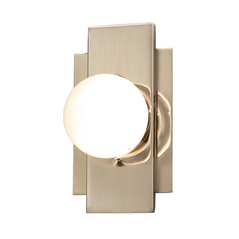 LED Wall Sconce from the Luna Collection in Brushed Brass Finish by Justice Designs