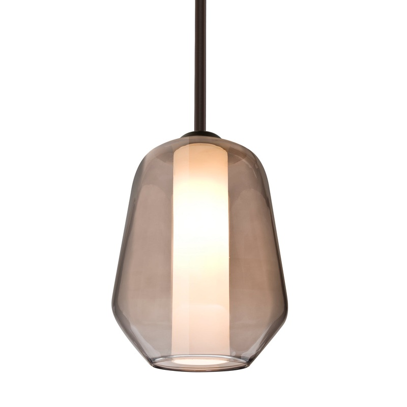 One Light Pendant from the Link Collection in Bronze Finish by Besa