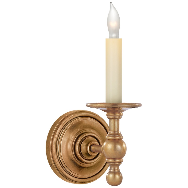 One Light Wall Sconce from the Classic Collection in Hand-Rubbed Antique Brass Finish by Visual Comfort Signature