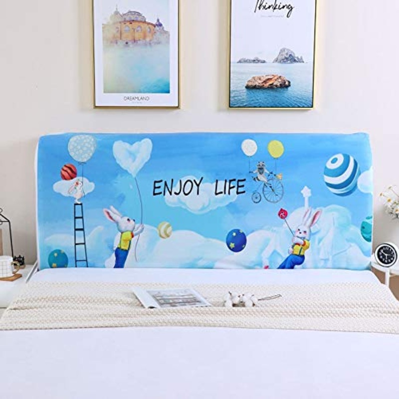 OOFAYWFD Stampa Copritestiera-Letto Copertura/Copri Testata Letto Elevata Elasticit Matrimoniale/Singolo Imbottito Fodera Protezione, Coprire Cover  (Color : E, Size : 100CM)