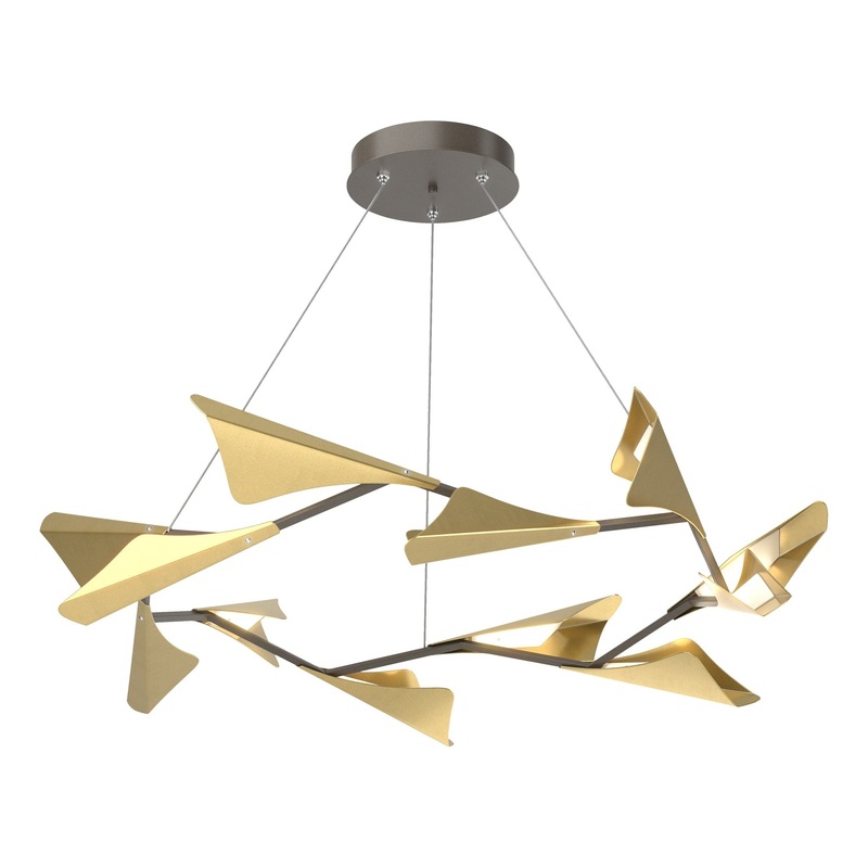 Plume 12-Light LED Pendant Dark Smoke Modern Brass
