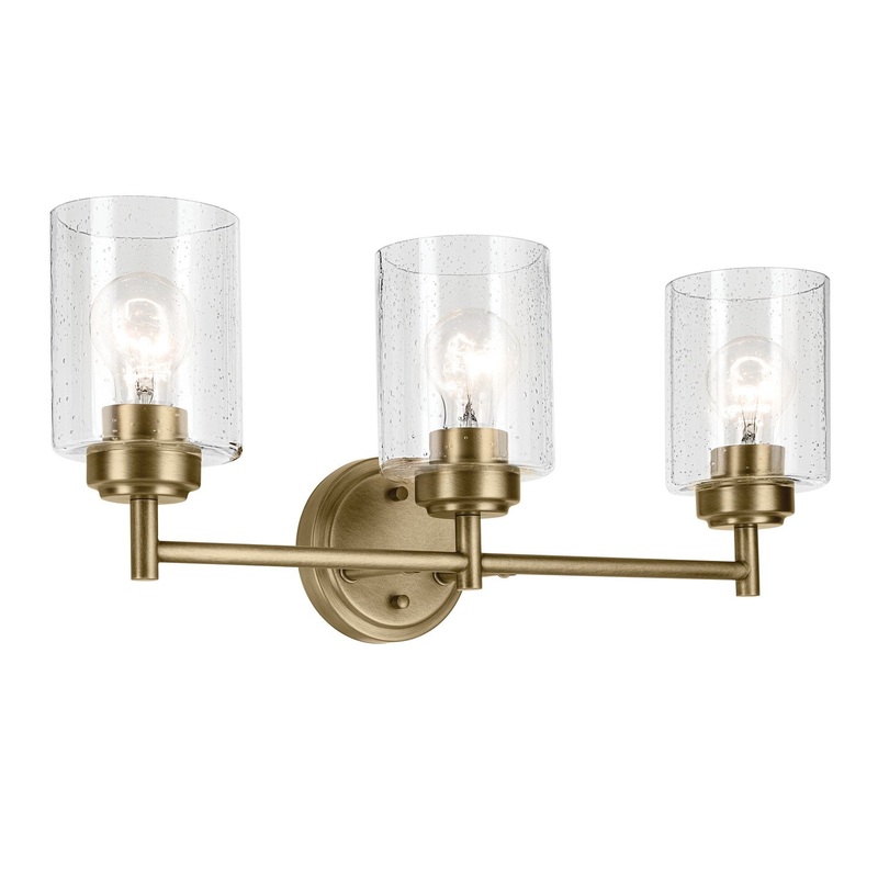 Three Light Bath from the Winslow Collection in Natural Brass Finish by Kichler