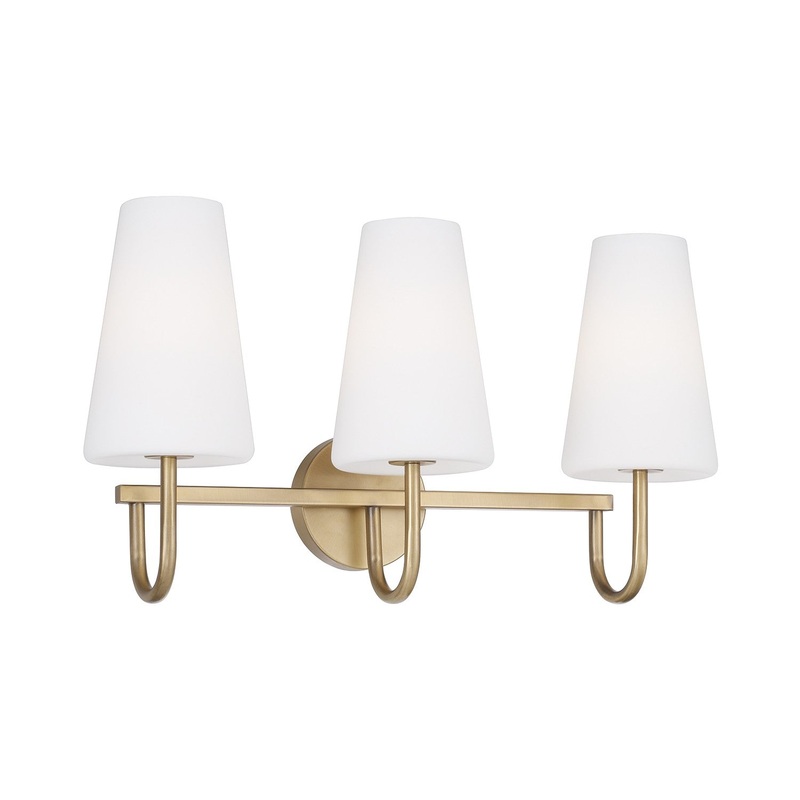 Three Light Vanity from the Averitt Collection in Aged Brass Finish by Capital Lighting