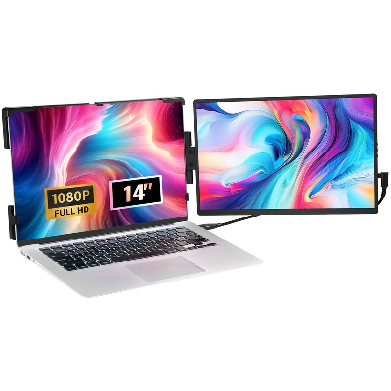 VEVOR Laptop Screen Extender 14in HD 1080P Portable Monitor for 13″-17″ Laptop