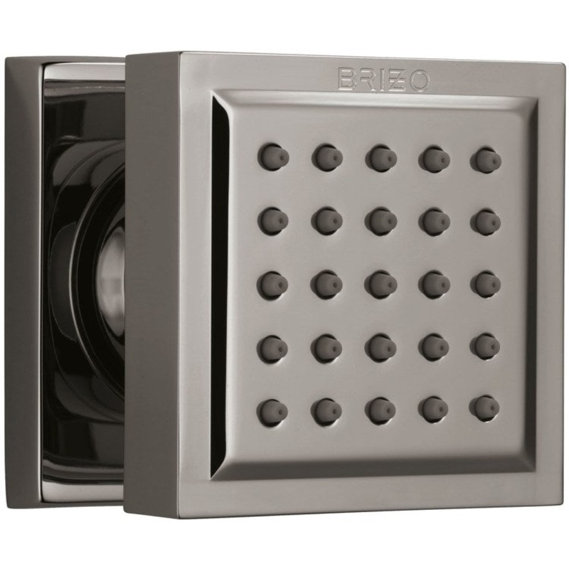 Body Spray Universal Showering Brilliance Black Onyx Square with Rough-In 2-11/16 Inch Adjustable 30 Degree Up and Down 1.75 Gallons per Minute 1/2 Inch