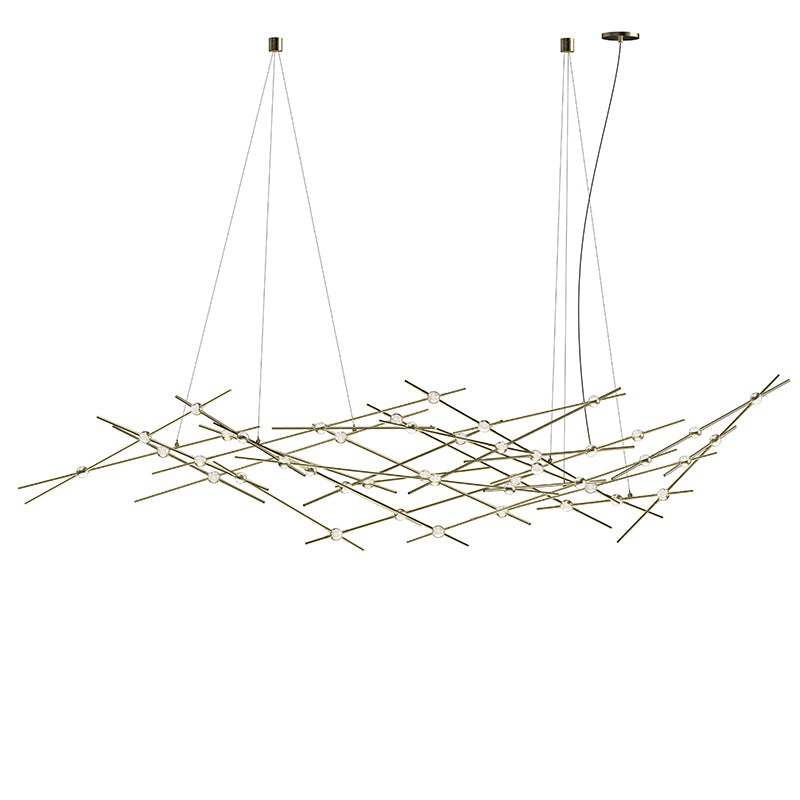 Constellation Ursa Major Satin Brass with Clear Faceted Acrylic 3000K 10′ Adjustable Cord/Cable