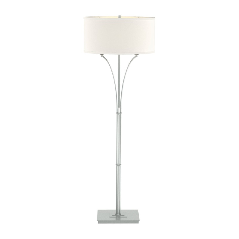 Contemporary Formae Floor Lamp Vintage Platinum Flax Shade (SE)