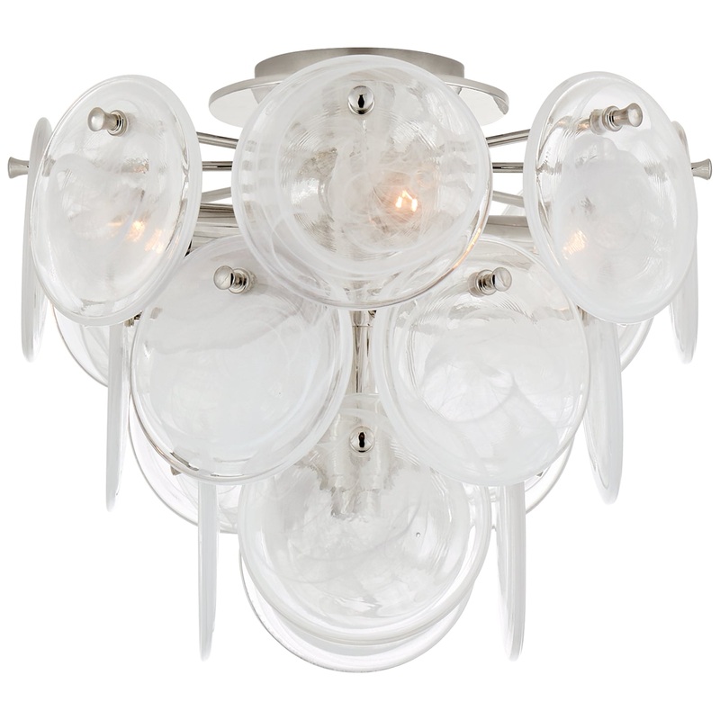 Four Light Flush Mount from the Loire Collection in Polished Nickel Finish by Visual Comfort Signature