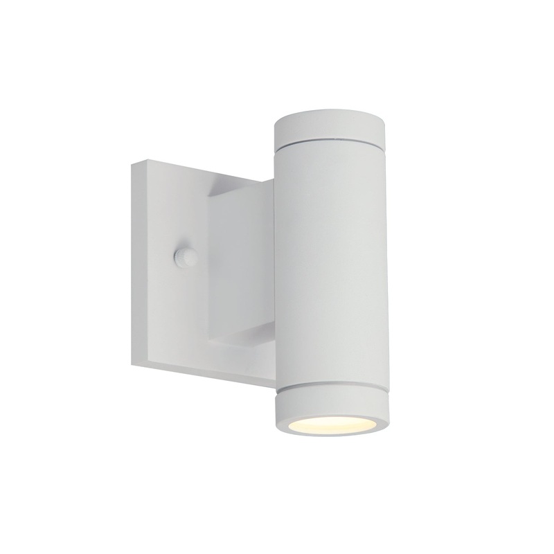 LED Outdoor Wall Sconce from the Portico Collection in Matte White Finish by Justice Designs