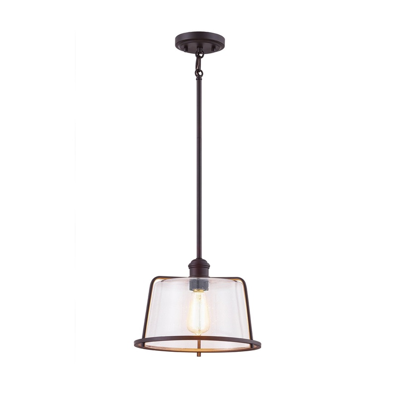 One Light Pendant from the Revere Collection in Dark Bronze Finish by Justice Designs