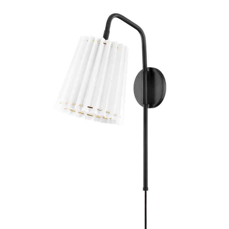 One Light Wall Sconce from the Demi Collection in Soft Black Finish by Mitzi