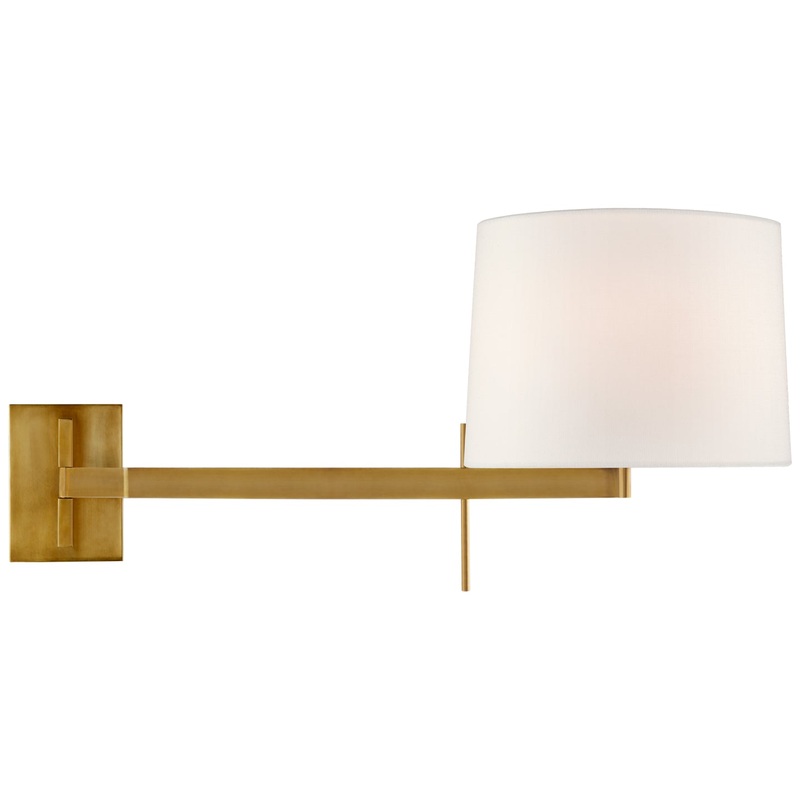 One Light Wall Sconce from the Sweep Collection in Soft Brass Finish by Visual Comfort Signature