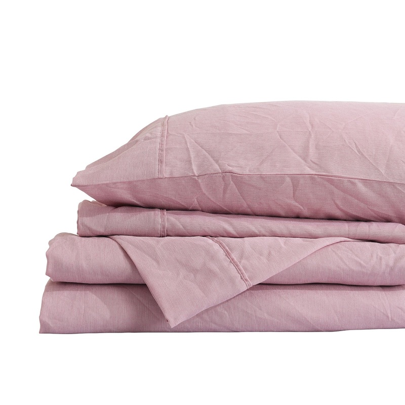 Royal Comfort Flax Linen Blend Sheet Set Bedding Luxury Breathable Ultra Soft – King – Mauve