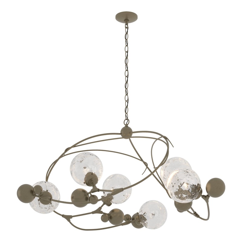 Sprig Circular Pendant Soft Gold Water Glass (LL)